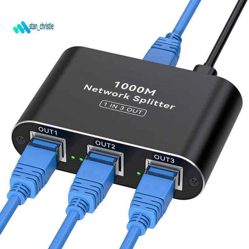 1000Mbps Gigabit Ethernet Switch 1 đến 3 LAN Splitter 1000Mbps Gigabit Ethernet Switch với cáp nguồn