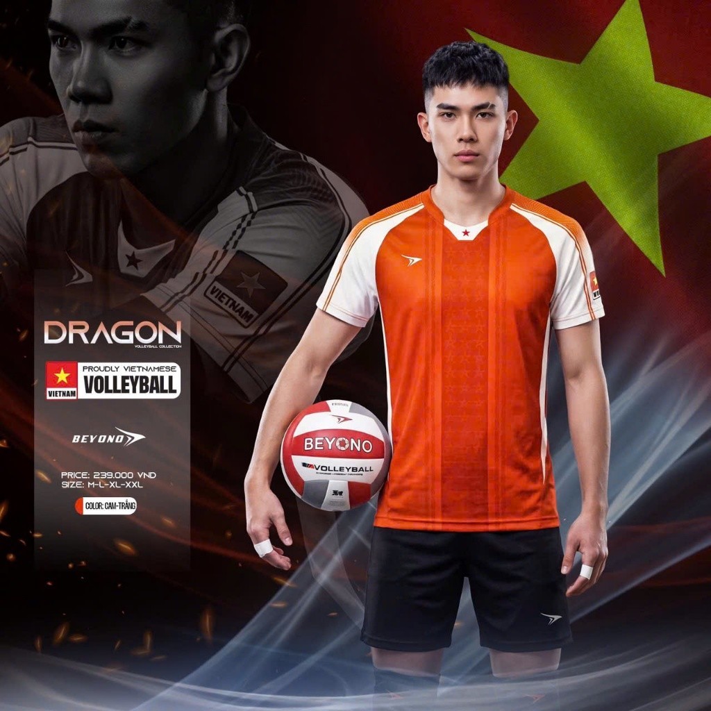 Bộ bóng chuyền nam BEYONO DRAGON chính hãng form rộng co giãn thoáng khí, áo thể thao cầu lông pickl