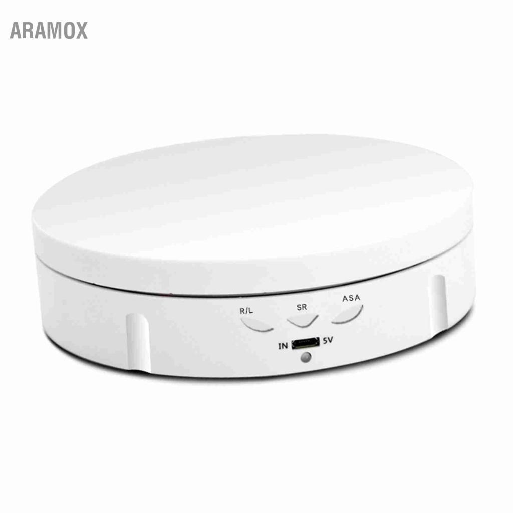 Aramox Bàn xoay xoay điện 360° Sạc USB Đế hiển thị có động cơ 3 tốc độ có thể điều chỉnh 8/15/30 giâ