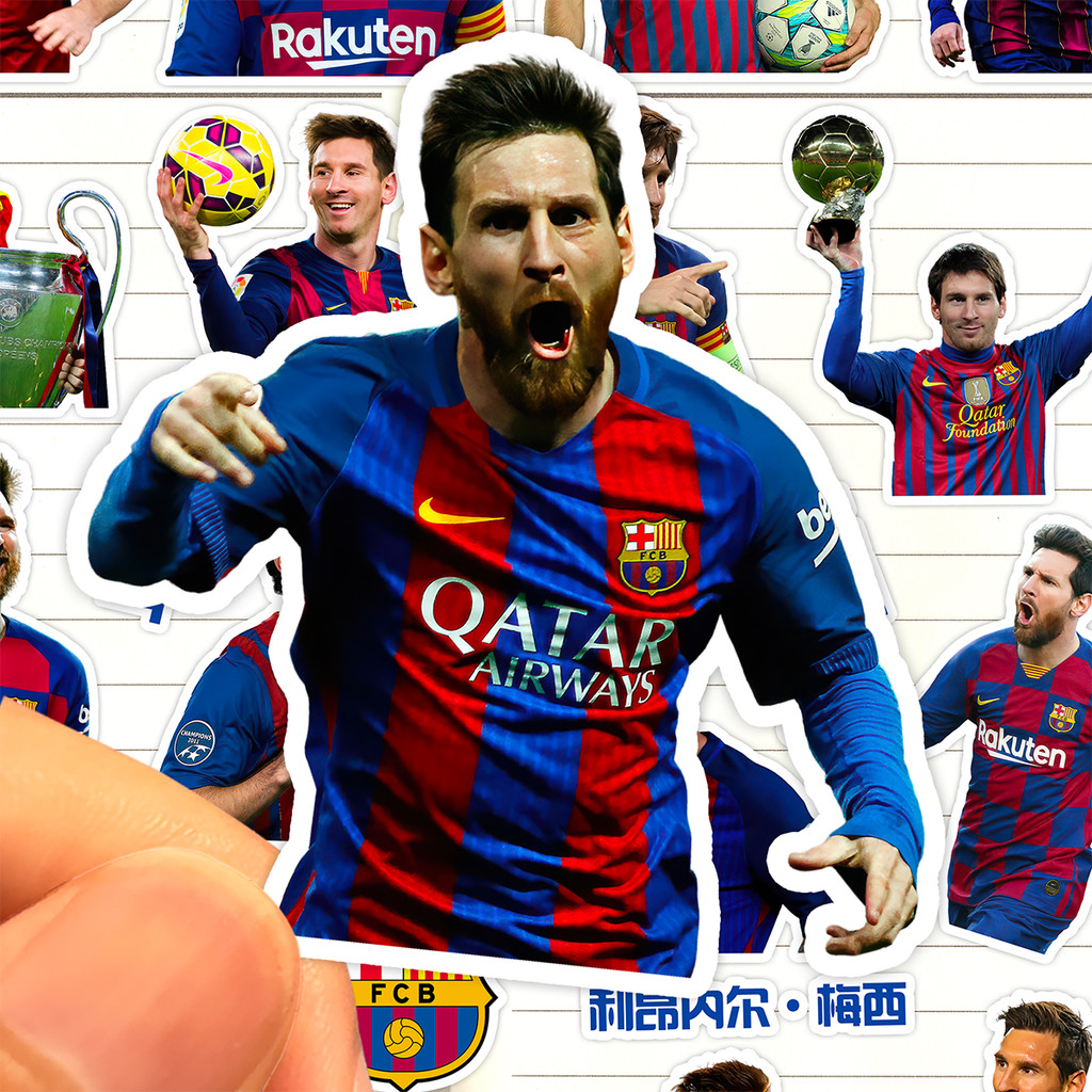 Leo Messi Miếng Dán HD Chống Thấm Nước Thời Kỳ Barcelona Lionel Messi GOAT Bộ Sưu Tập Miếng Dán