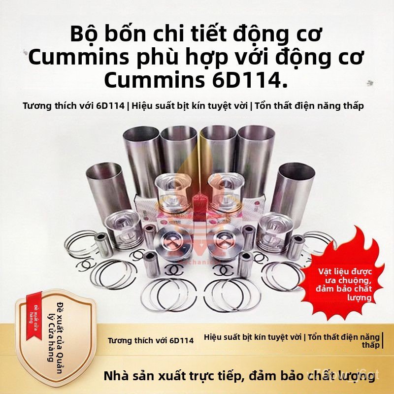 Bộ phụ tùng xi lanh piston động cơ Cummins 6D114 6CT8.3 cho PC300 360-7