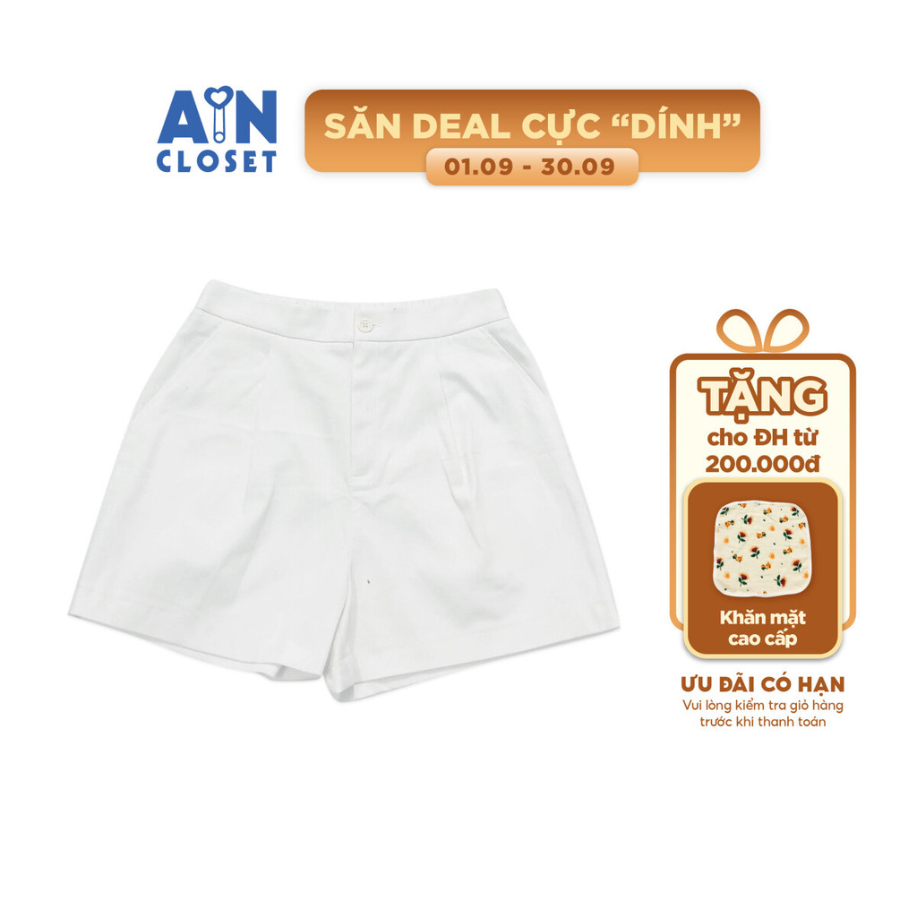 Quần đùi mẹ Trắng trơn chéo Hàn - AICDBTVKGOKE - AIN Closet