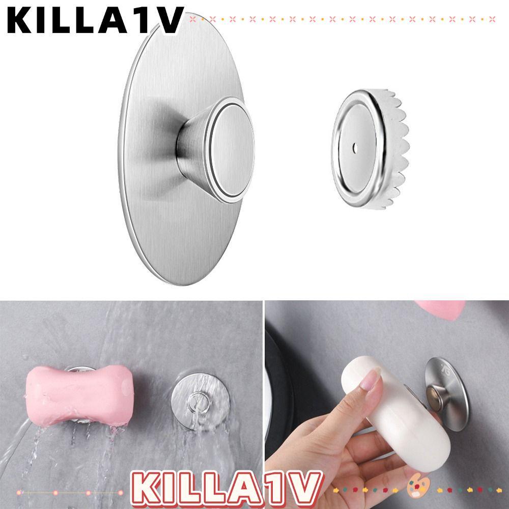 KILLA1V Xà Phòng Thoát Nước Đĩa Inox Treo Tường Kệ Phòng Tắm Không Đục Lỗ