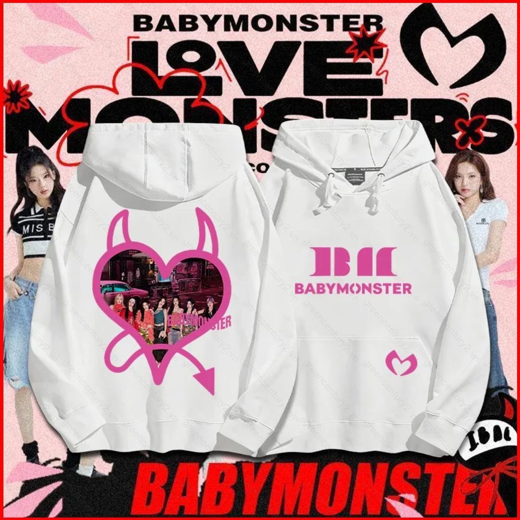 BABYMONSTER RORA ASA RUKA AHYEON Áo Hoodie KPOP Áo Unisex Dài Tay Top