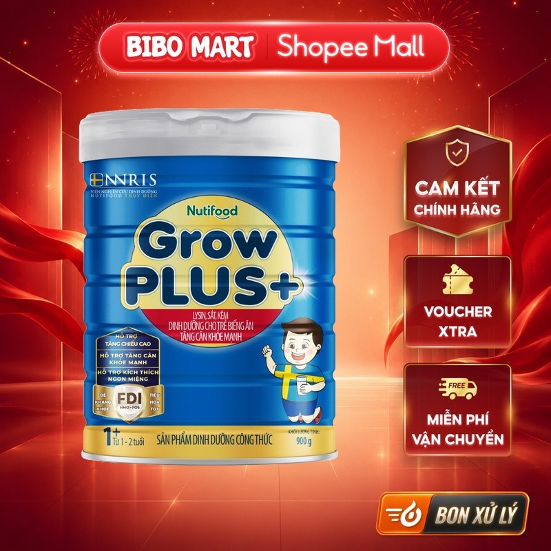 [KOL] Sữa GrowPLUS + xanh hỗ trợ dinh dưỡng hộp 900g (1Y+) - BM001.1