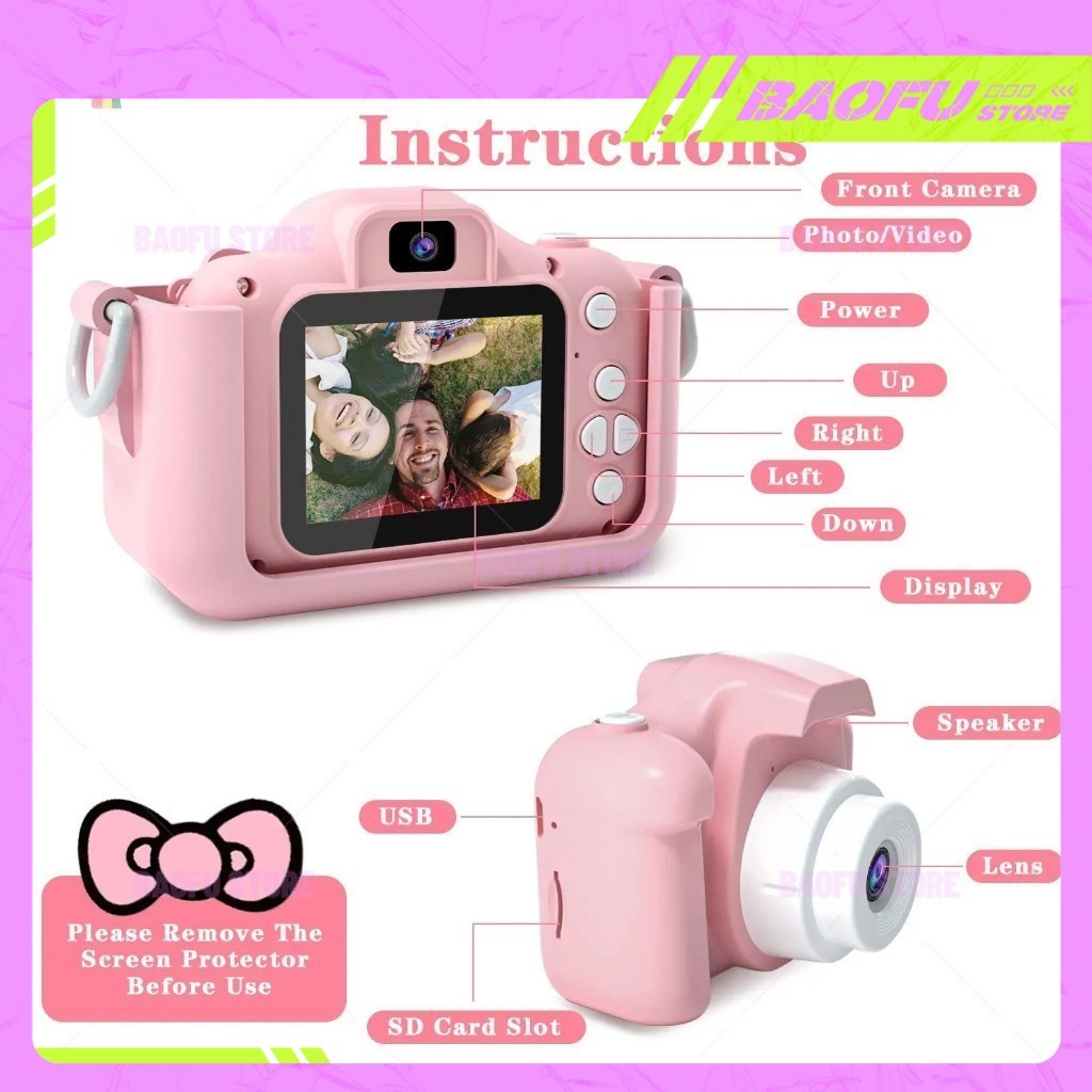 Máy ảnh  máy ảnh đồ chơi trẻ em,1080 Pixel, quà tặng trẻ em cao cấp
