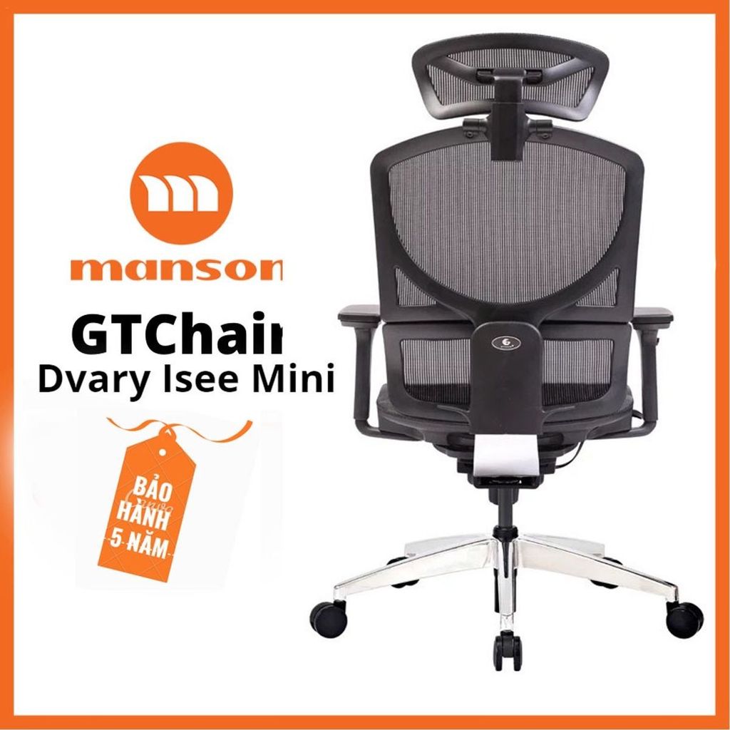 [GTChair] Ghế Công Thái Học Dvary Isee Mini Lưới Xám, Đen - Ghế Xoay Văn Phòng Ergonomic Bảo Vệ Sức 