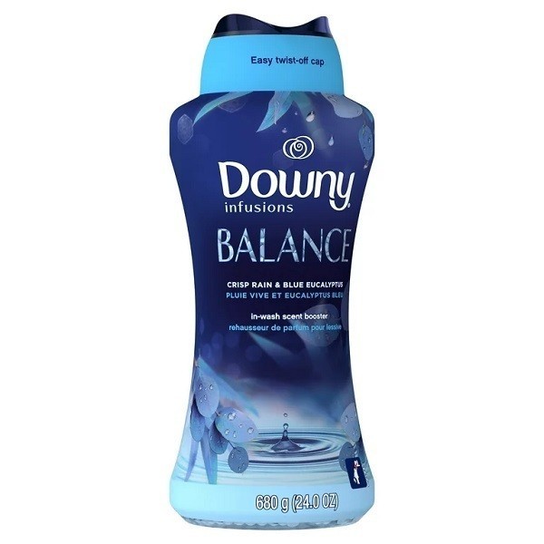 Hạt Xả Giúp Thơm và Mềm Vải Downy Infusions Balance Crisp Rain & Blue Eucalyptus in-wash scent boost