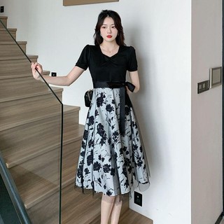  đầm đen hoa nhí suông dáng dài dự tiệc bigsize nữ xinh đầm tiệc  sang chảnh cho mẹ trung niên 