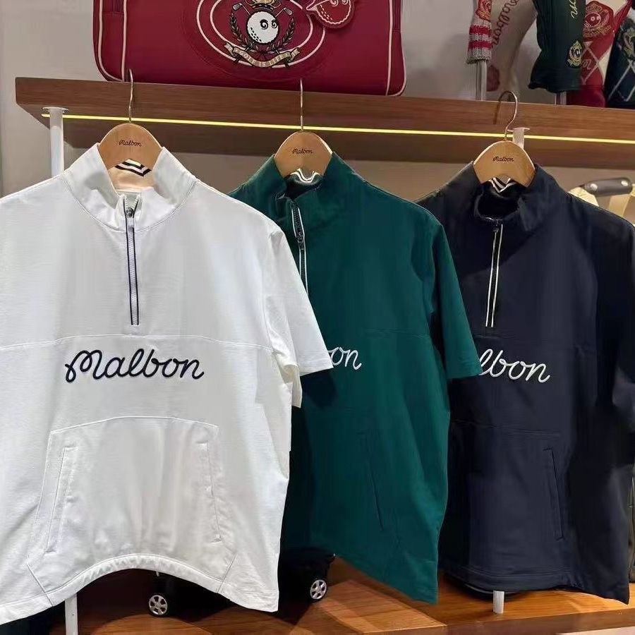 Hàn Quốc MALBON Golf Nhanh Khô Áo Khoác Ngắn Tay Nam Bán Chạy Phiên Bản Nam Thể Thao Ngoài Trời Thi 