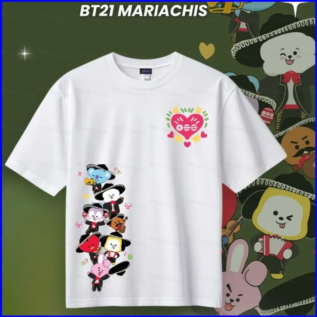 Áo thun cotton ARMY GN BTS BT21 V VAN KOYA‌ RM ‌RJ‌ Áo ngắn tay Jin SHOOKY MANG CHIMMY COOKY NG