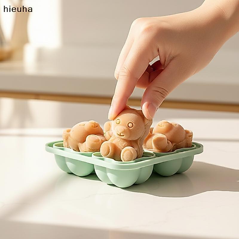 Pff Bear-shaped Ice Cube Khuôn Silicone Ice Tray Bear-shaped Cà Phê/trà sữa Ice khuôn CCD