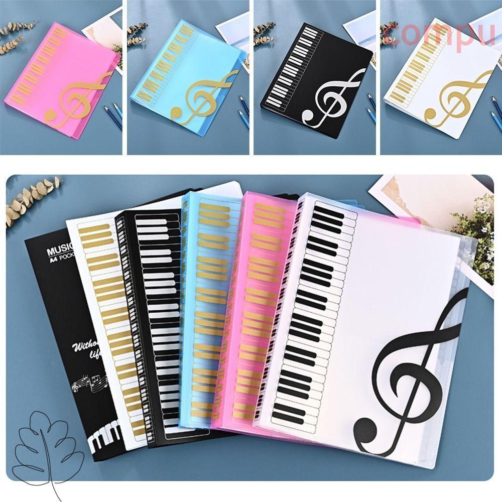 COMPU Guitar Sheet Music Book Folder, PP Storage Organizer Piano Paper Sheet Folder, A4 40 Trang Nhạ