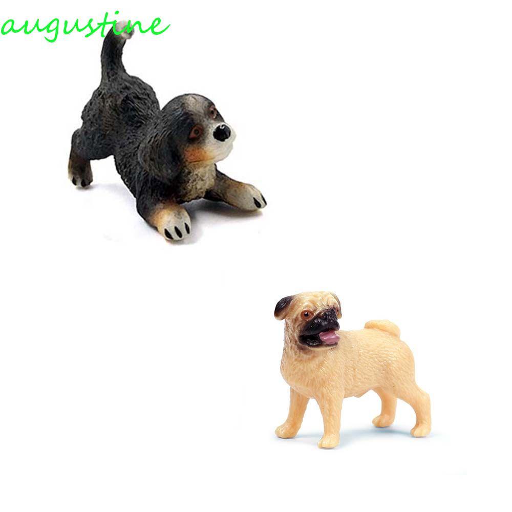 AUGUSTINE Mô Hình Động Vật Thủ Công Mô Phỏng Dễ Thương Phụ Kiện Chó Trang Trại Pug Chó Tượng Nhỏ