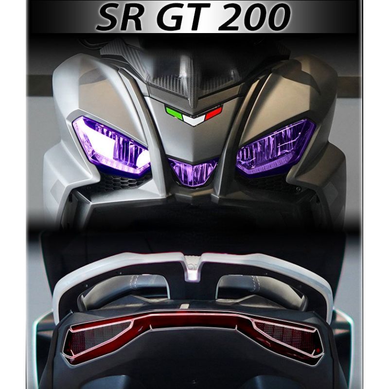 Suitable for SRGT200 smoked headlight stickers, dashboard stickers, and SR GT200 motorcycle tailligh