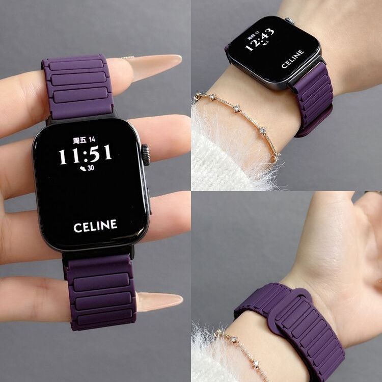 Silicon từ tính hai màu tím mận Thích hợp cho dây đeo đồng hồ Huawei GT6 / GT5 / 5Pro / GT4 / watch6