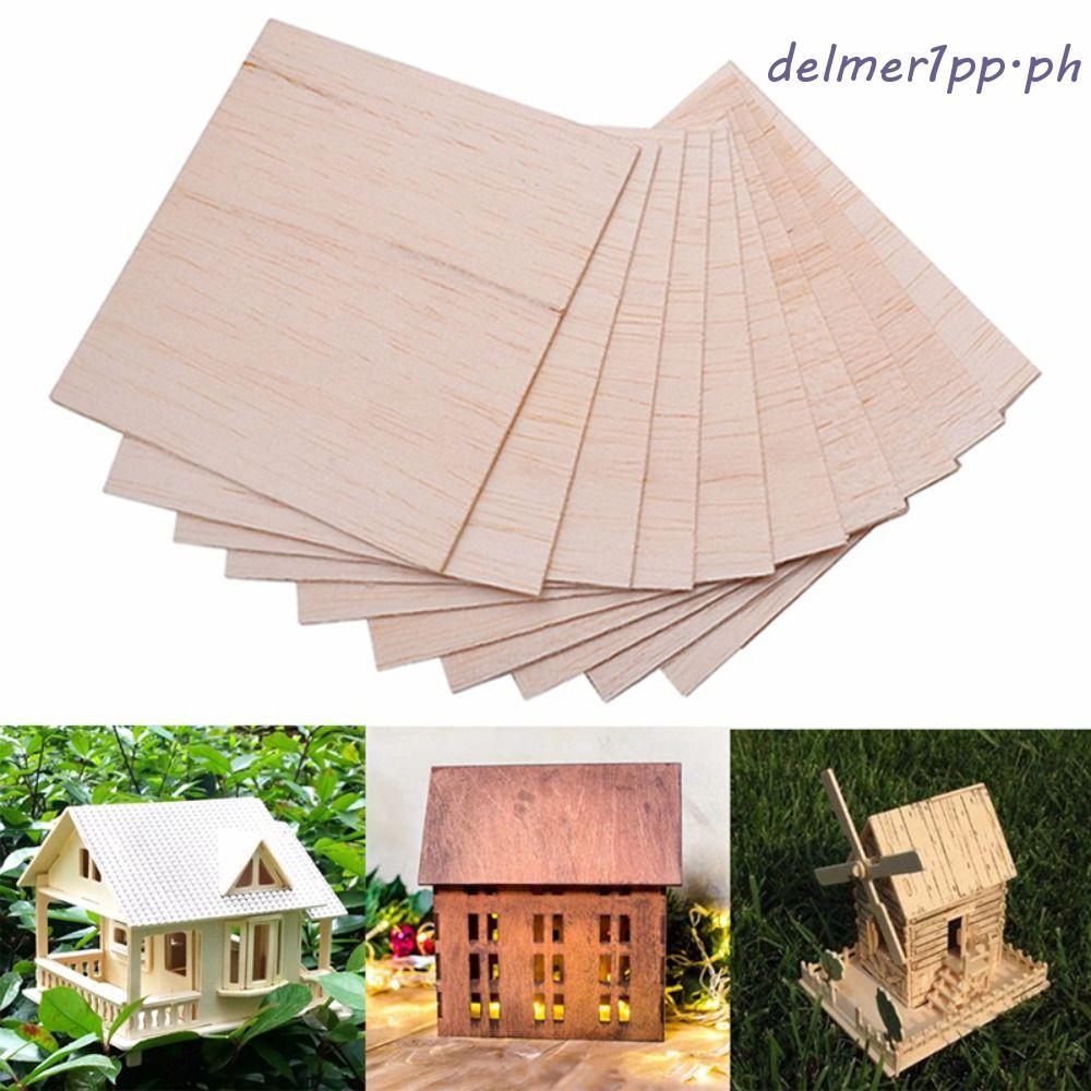 DELMERHOME Basswood Ván ép Điêu khắc Mô hình Làm dăm gỗ Đồ chơi Balsa Mô hình gỗ DIY Tấm ván ép Nhà 