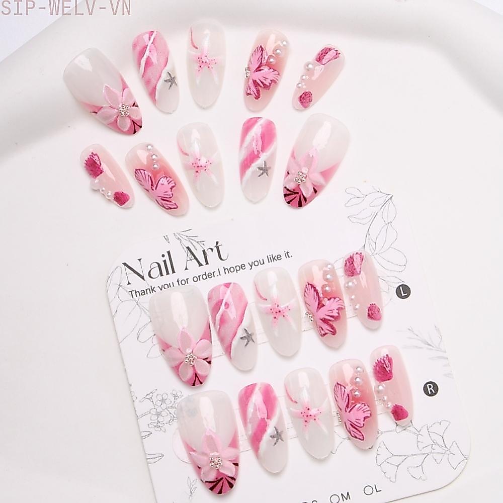 {WELV}2026 Spring Summer Fashion Almond Nails Handmade Detachable Press On Nails