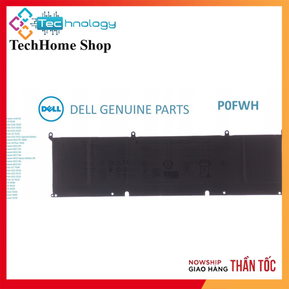 Pin Dell P0FWH POFWH M9GD0 Alienware M16 R2 Inspiron 16 Plus 7640