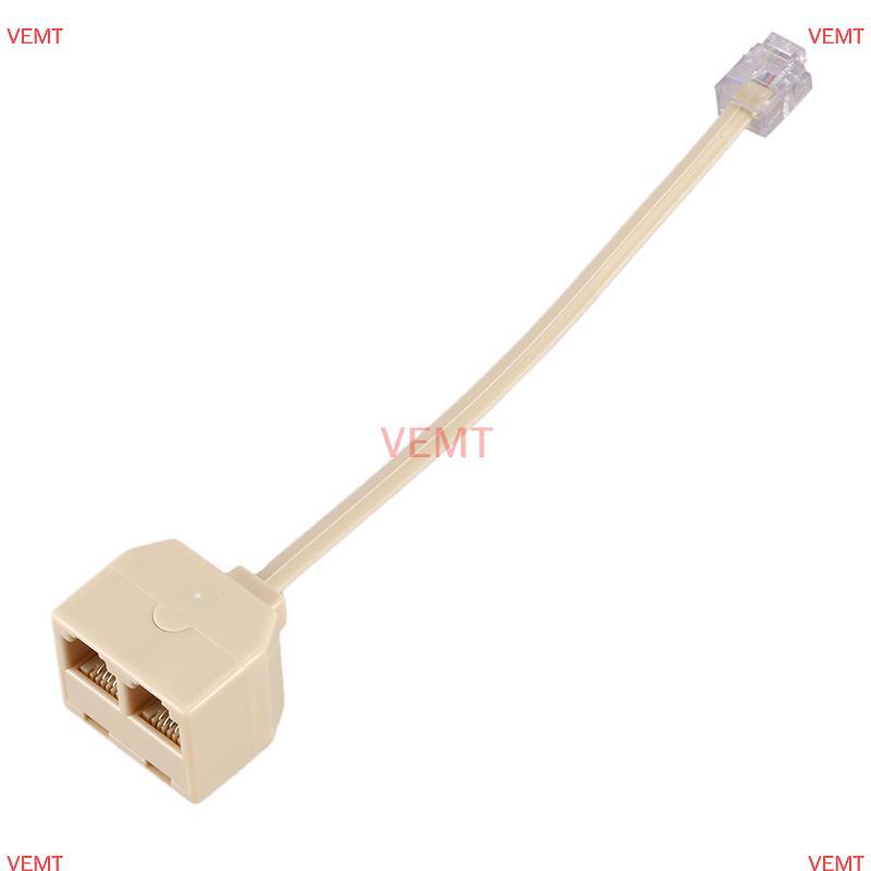 [VG] Bộ Chia Điện Thoại RJ11 6P4C 1 Nam Sang 2 Nữ Adapter RJ11 Sang RJ11 Tách Phụ Kiện Điện Thoại MỚ