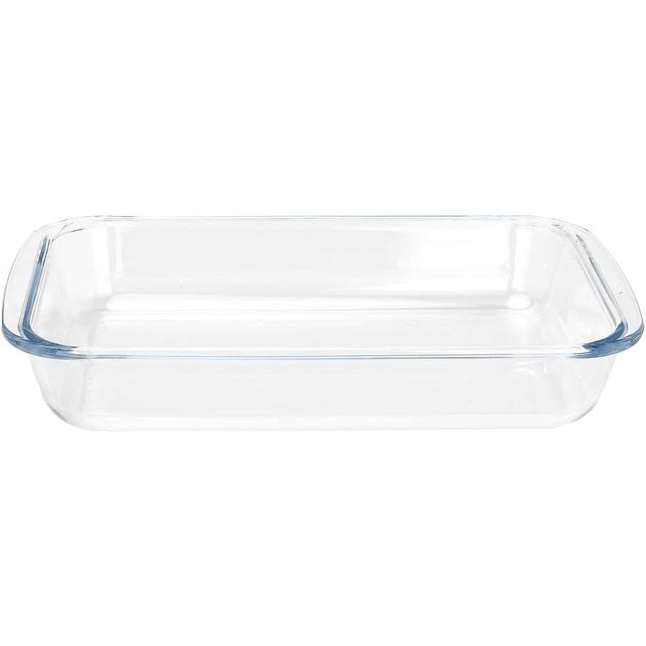 Đĩa nướng bằng kính cường lực FOYO Basics, Bộ bát đĩa xiên trong suốt 1.6 Quart, Lò nướng nấu nướng 