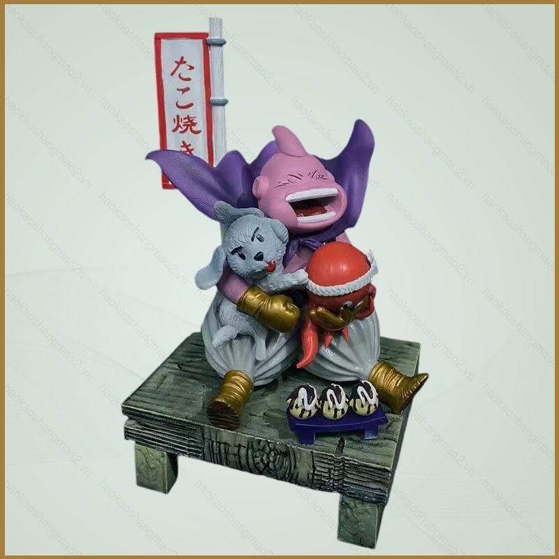 HK2 Dragon Ball Majin Buu Takoyaki Snack Gian Hàng Cảnh Nhân Vật Hành Động Với Con Chó Con Bạch Tuộc