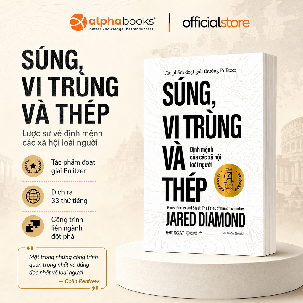 Sách - Súng, Vi Trùng Và Thép - Jared Diamond (Omega Plus)