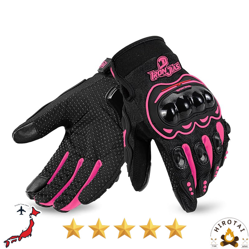 IRON JIA'S Motorcycle Gloves — Breathable Summer Riding Gloves, Touchscreen Compatible, Anti-Slip, S