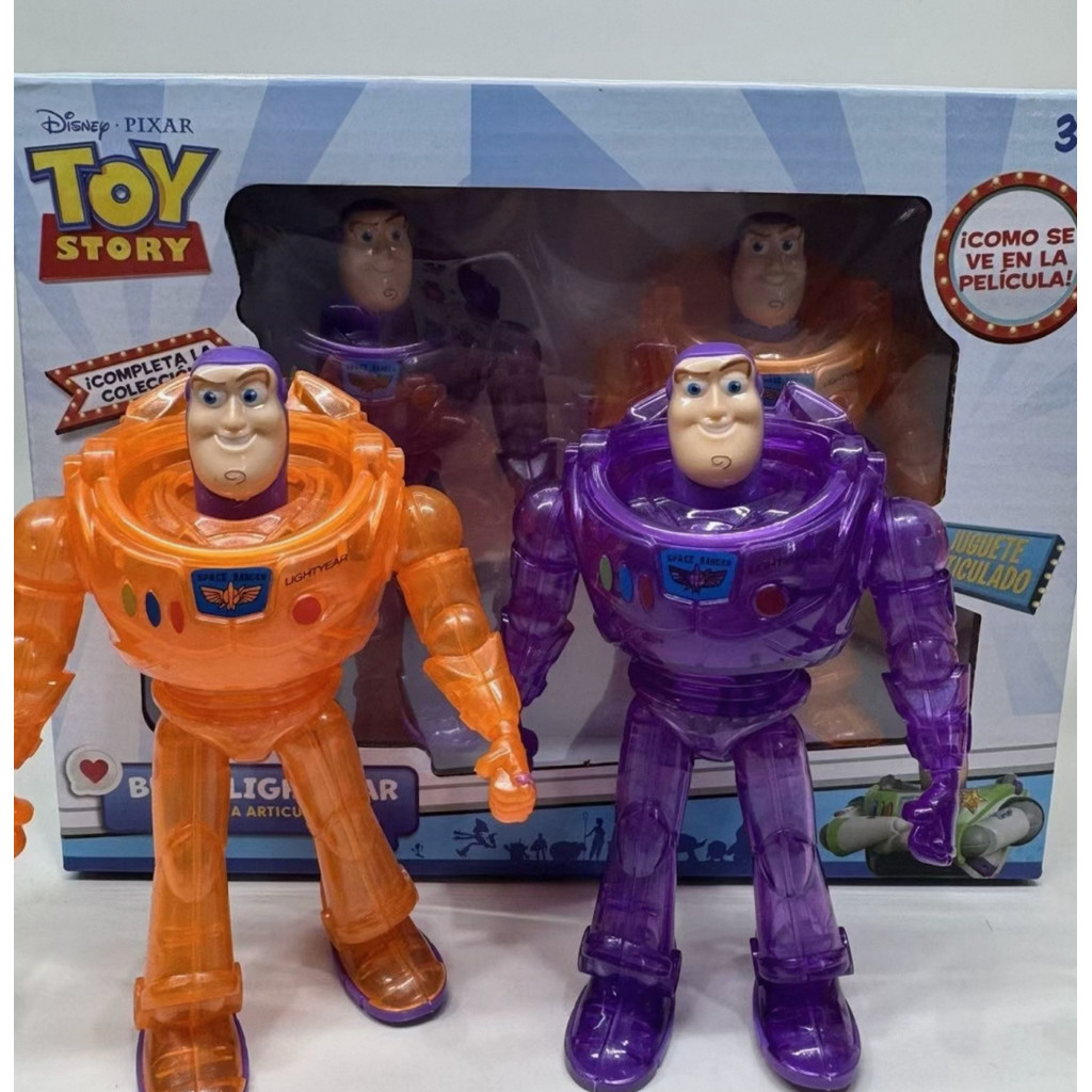 Câu chuyện đồ chơi 5 Buzz Lightyear, Bức tượng Buzz Lightyear trong suốt màu sắc khác nhau, Trang tr