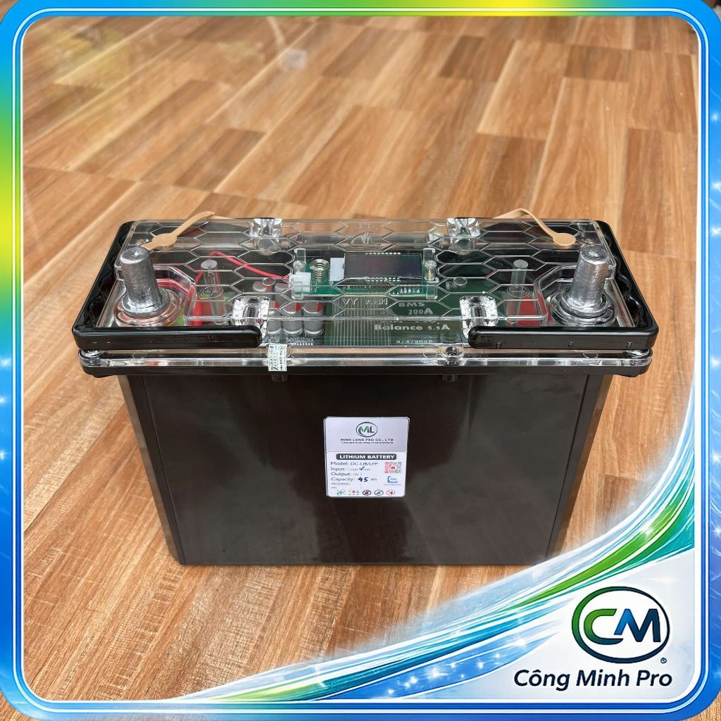 Bình Pin LiFePO4 12V 45Ah 75Ah Pin Lithium Lưu Trữ, UPS, Inverter, Điện Mặt Trời, BMS Balance 6A