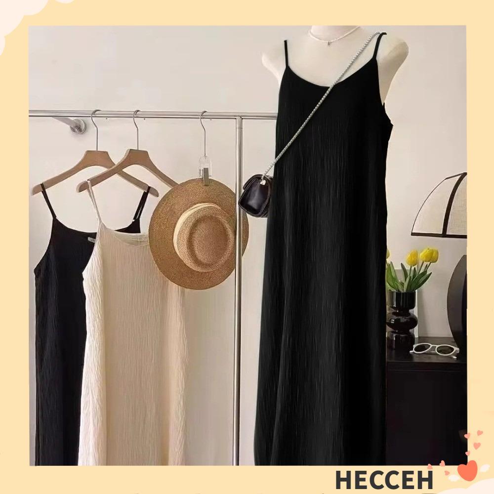 Đầm maxi HECCEH Cami, Đầm dáng rộng vừa vặn kiểu Pháp, Váy maxi không tay dài thanh lịch, Váy maxi k