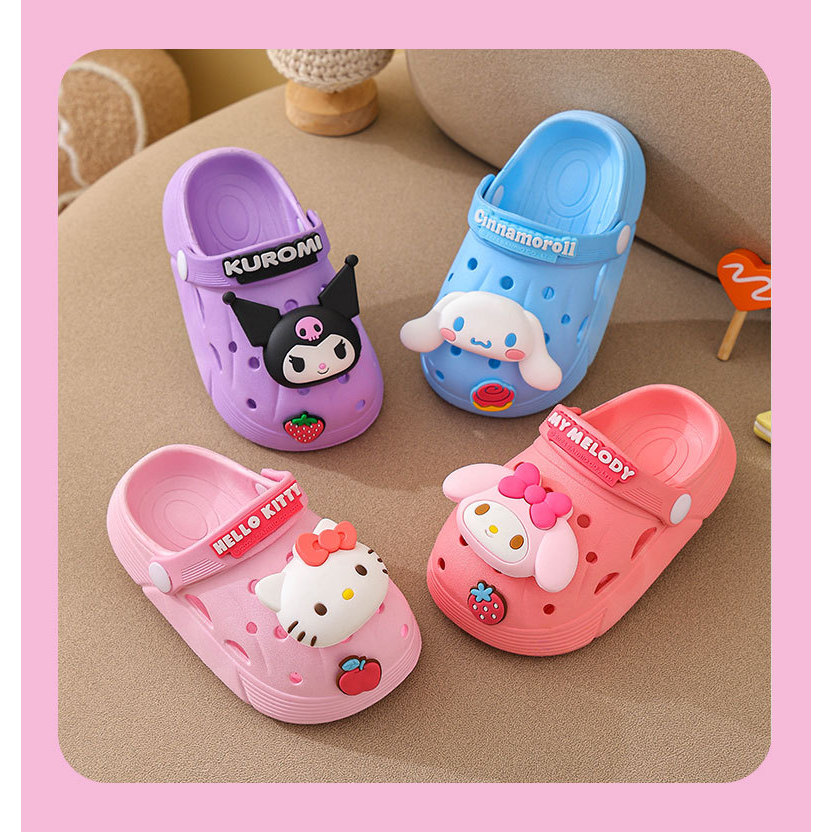 Trẻ Em Sanrio Hoạt Hình EVA Tắc Chống Trơn Trượt Đế Mềm Chống Thấm Nước Đáy Dày Dễ Thương Tập Đi Bé Trai Bé Gái Dép