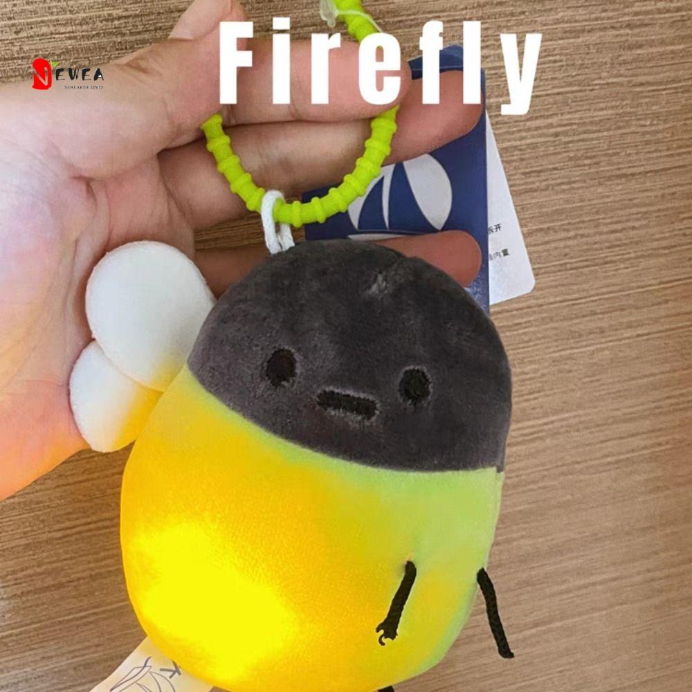 NEWEARTH LIMIT Firefly Plush Doll Móc khóa, Firefly Glowing Phim hoạt hình phát Mặt dây chuyền đom đ