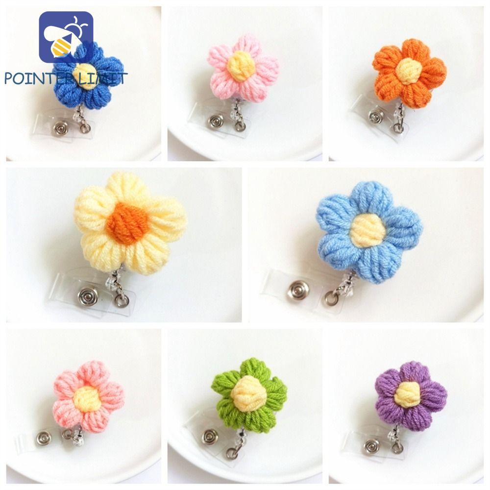 POINTER LIMIT Nurse Badge Reel, Đan Flora Len Hoa Huy Hiệu Chủ, Thẻ ID Huy Hiệu Làm Việc Thẻ Tên Thẻ