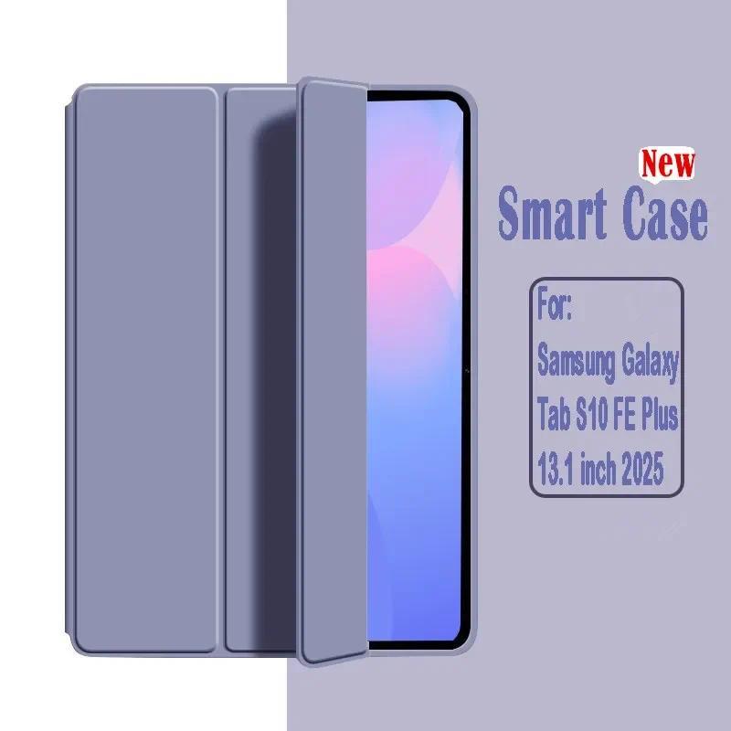 Ốp Lưng Thông Minh Cho Samsung Galaxy Tab S10 FE Plus 13.1 2025 SM-X620 Từ Gấp PU Đứng Mềm TPU BackC