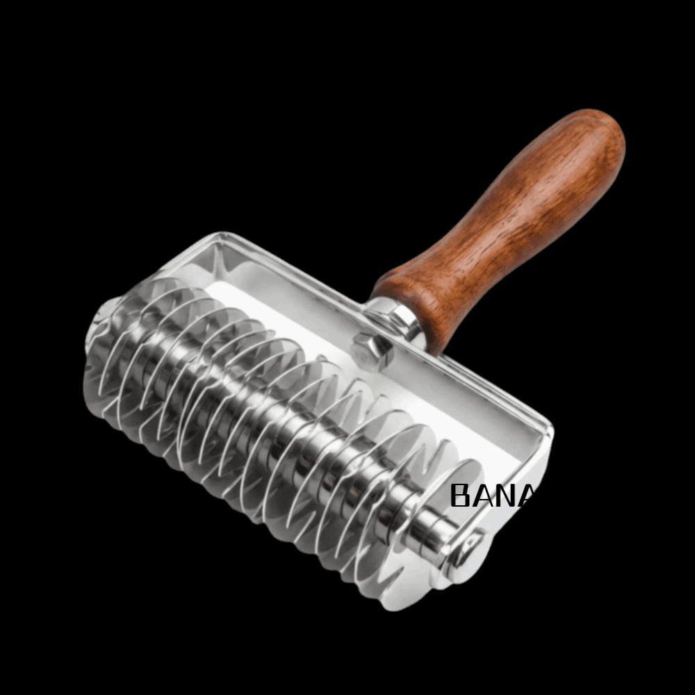 BANANA1 Máy cắt bánh ngọt lưới, Tay cầm bằng gỗ không gỉ Máy cắt bánh ngọt Lưới, Máy cắt bột tiết ki