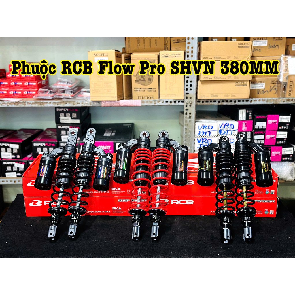 Phuộc Sau RCB Dùng Cho SHVN 125 / 150 / 160 ( Mẫu FLOW PRO / Size : 380MM ) Đúng Hàng Chính Hãng RCB