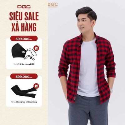 Áo sơ mi Nam dài tay DGC Dáng suông Regular, vải cào bông phong cách trẻ trung - SASDBC29M