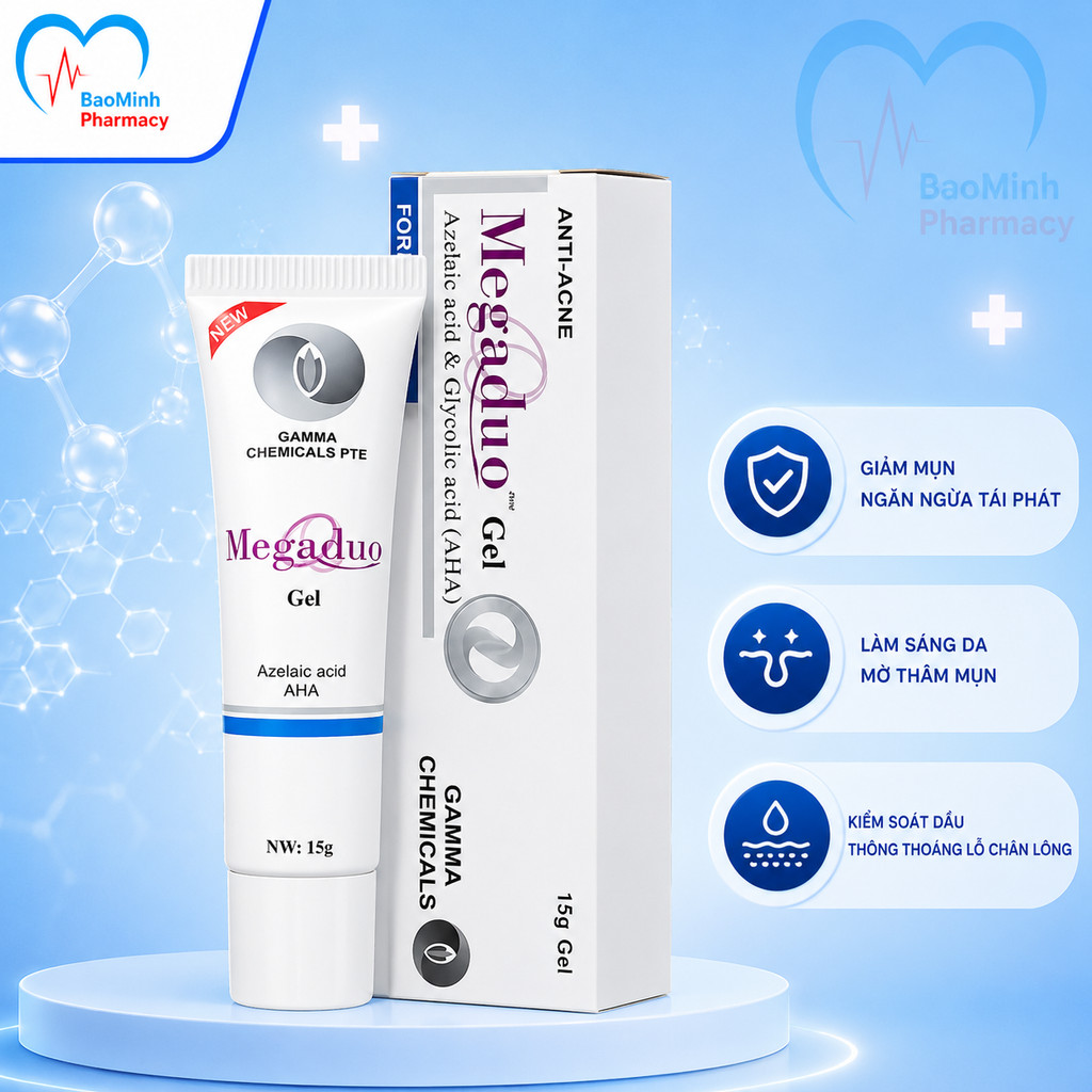 Megaduo Gel / Megaduo Plus Gamma 15g–30g Giảm Mụn Ẩn, Thâm, Đầu Đen Cho Da Dầu Mụn