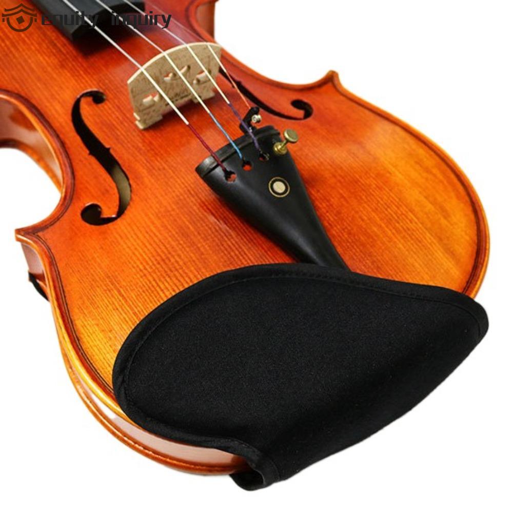 EQUITY INQUIRY Violin Chin Rest Pad, Đệm đen / đỏ Violin Vai Rest Pad, Fiddle Parts Cotton Protector