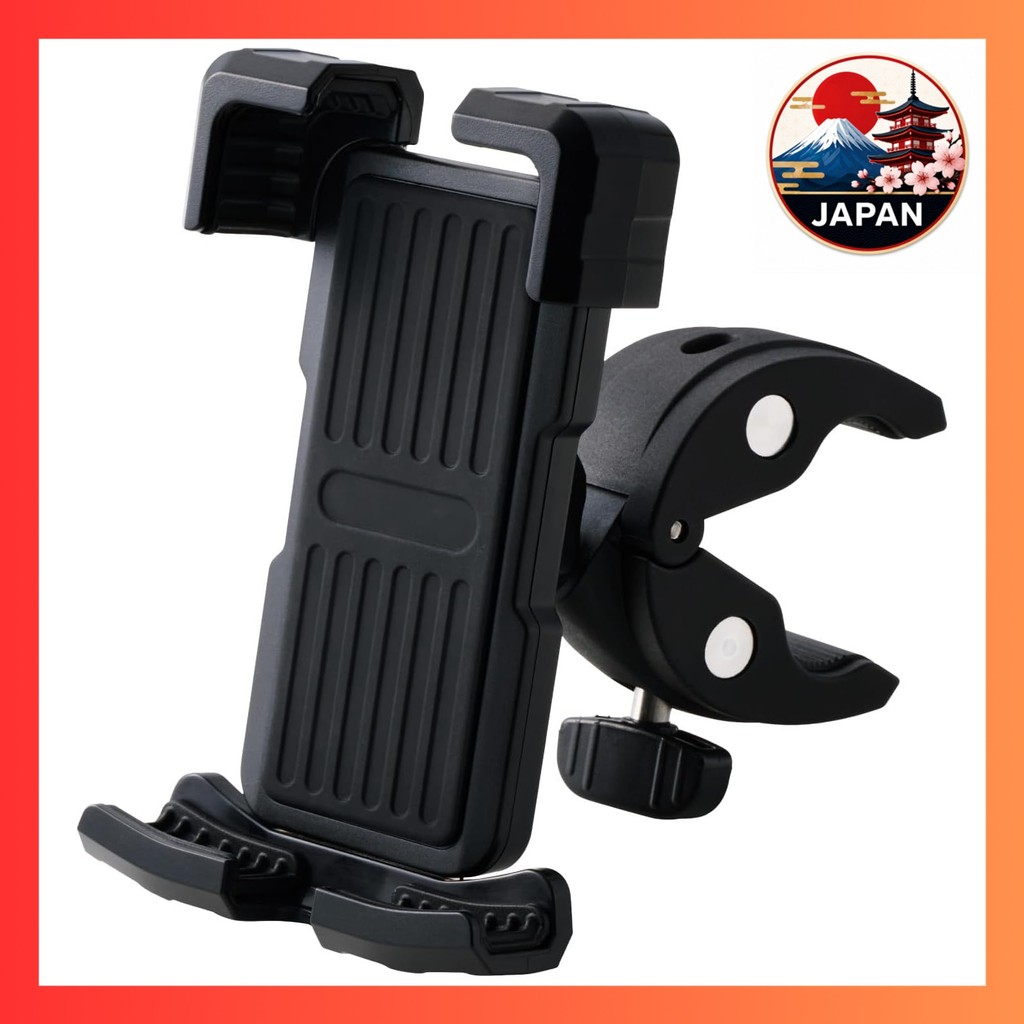 ［Directly from Japan］ELECOM Bicycle Smartphone Holder, Clamp Type, Holder Lock, 360 Degree Rotation,