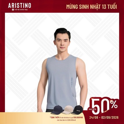 Áo sát nách Aristino Tanktop thể thao co dãn thấm hút tốt thiết kế tôn dáng ATL015AS0