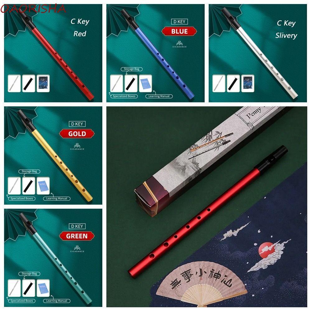 OAORISHA Irish Còi C / D Key, C / D Key Clarinet Irish Còi Sáo, Sáo 6 Lỗ Nhựa Kim Loại 6 Lỗ Ireland 