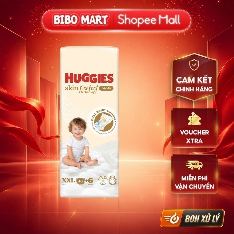 [KOL] Bỉm Tã quần Huggies Skin Perfect size L (60+2 miếng) - BM001.1
