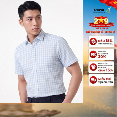Áo Sơ mi nam cộc tay May 10 form RegularFit mã 010126221GBV2 AK681
