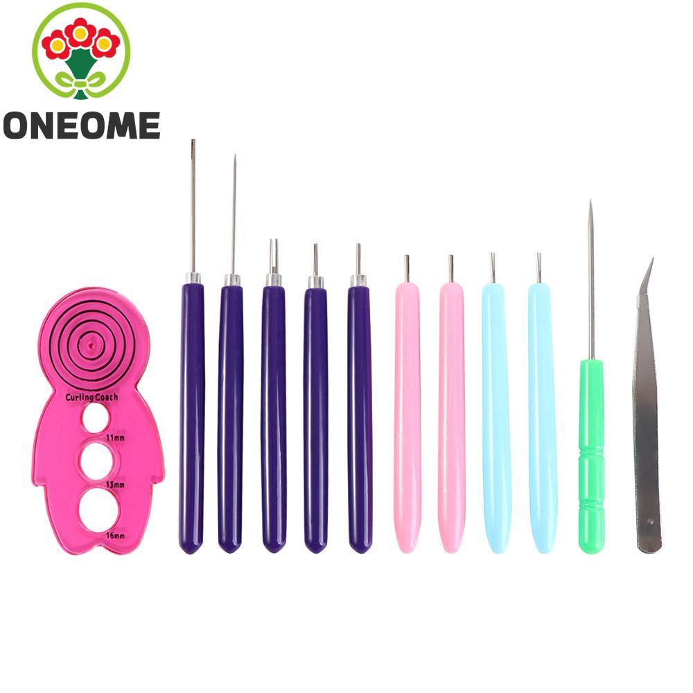 ONEOME 12 Bộ Kim Quilling, Bút Có Rãnh Quilling Dụng Cụ Quilling Giấy Đa Kích Thước, Giấy Uốn Giấy T