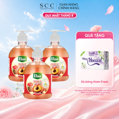 Combo 3 Sữa rửa tay Kleen Làm sạch Giúp kháng khuẩn Giúp dưỡng ẩm 500ml (3 x 500ml)