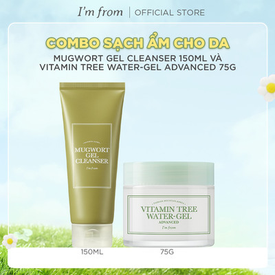 Combo Sữa rửa mặt Mugwort Gel Cleanser 150ml+Kem dưỡng dạng gel Vitamin Tree Water-gel Advanced 75g [FS]