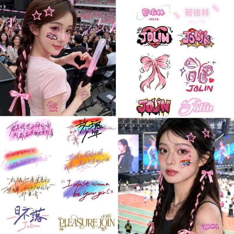 Jolin jolin Buổi Hòa Nhạc Mặt Miếng Dán 2026 Niềm Vui Hình Xăm Miếng Dán Jolin Tour Fan Hàng Hóa Tra
