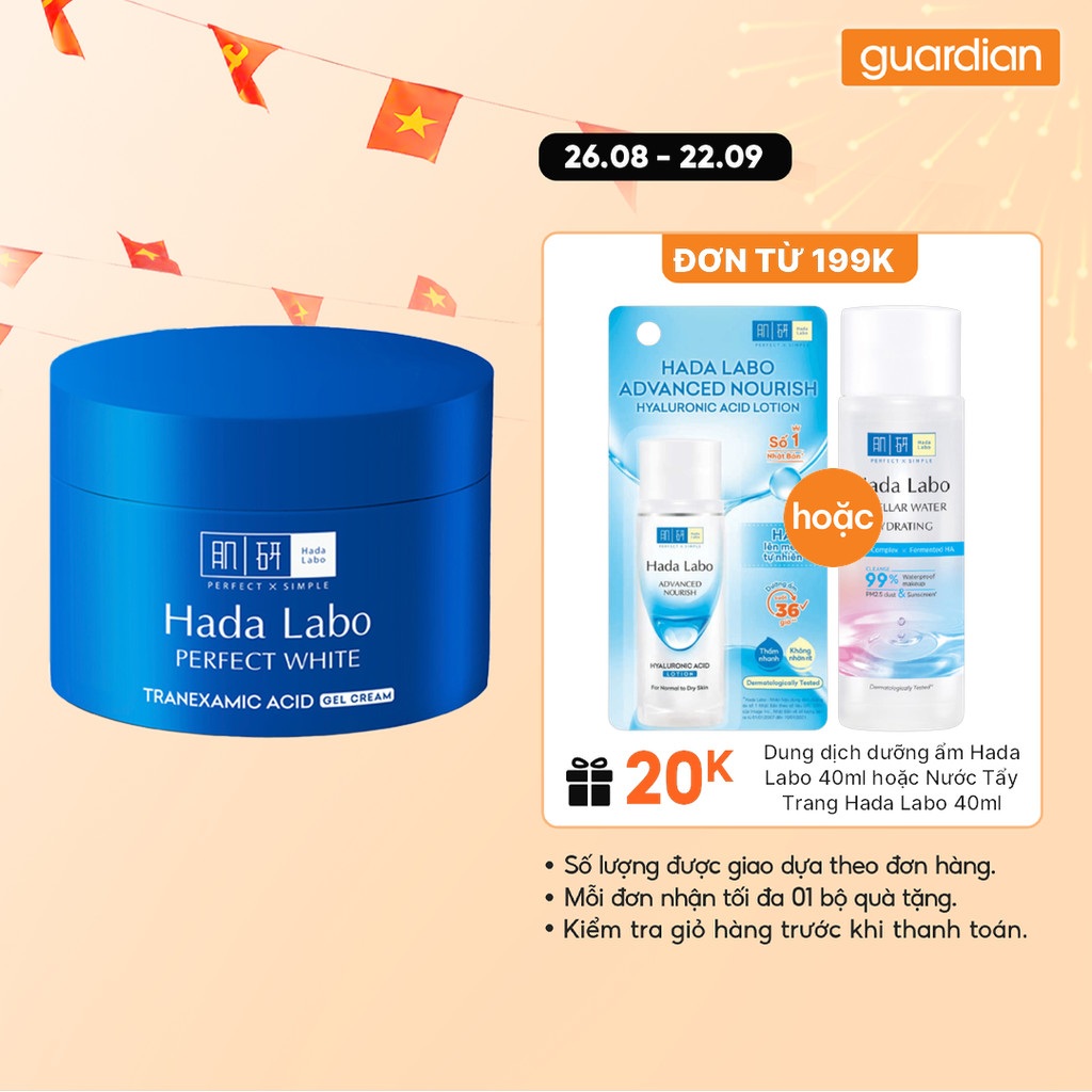 Gel Dưỡng Hỗ Trợ Sáng Da Chuyên Sâu, Giảm Thâm Sạm Hada Labo Perfect White T.X.A Gel Cream 50gr